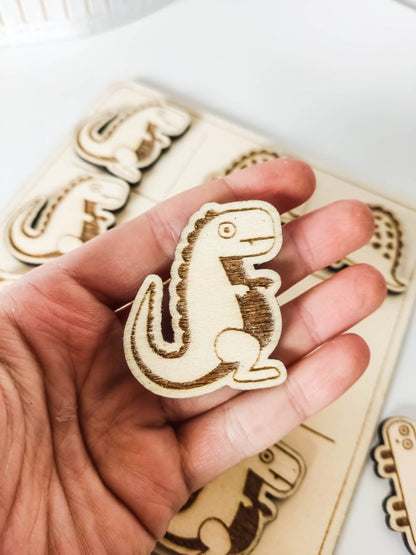 Tic Tac Toe Spiel Dino aus Holz | Brettspiel mit Dinosaurier Figuren | Holzspiele für Familie - Prami's