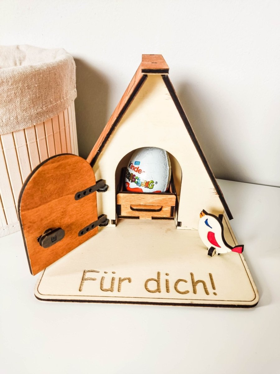 Überraschungs-Ei Geschenkverpackung mit Wunschgravur | Süße Geschenkidee für Kinder | Geschenke aus Holz - Prami's